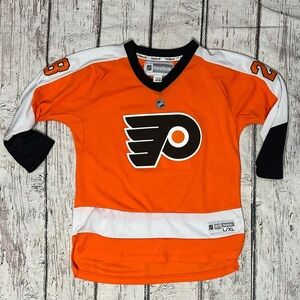 Claude Giroux Boys Youth Orange Philadelphia Flyers NHL Hockey Reebok Jersey